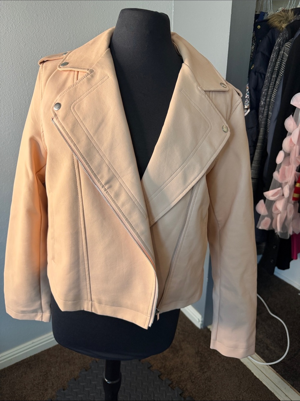 LC Lauren Conrad Pale Blush Moto Jacket